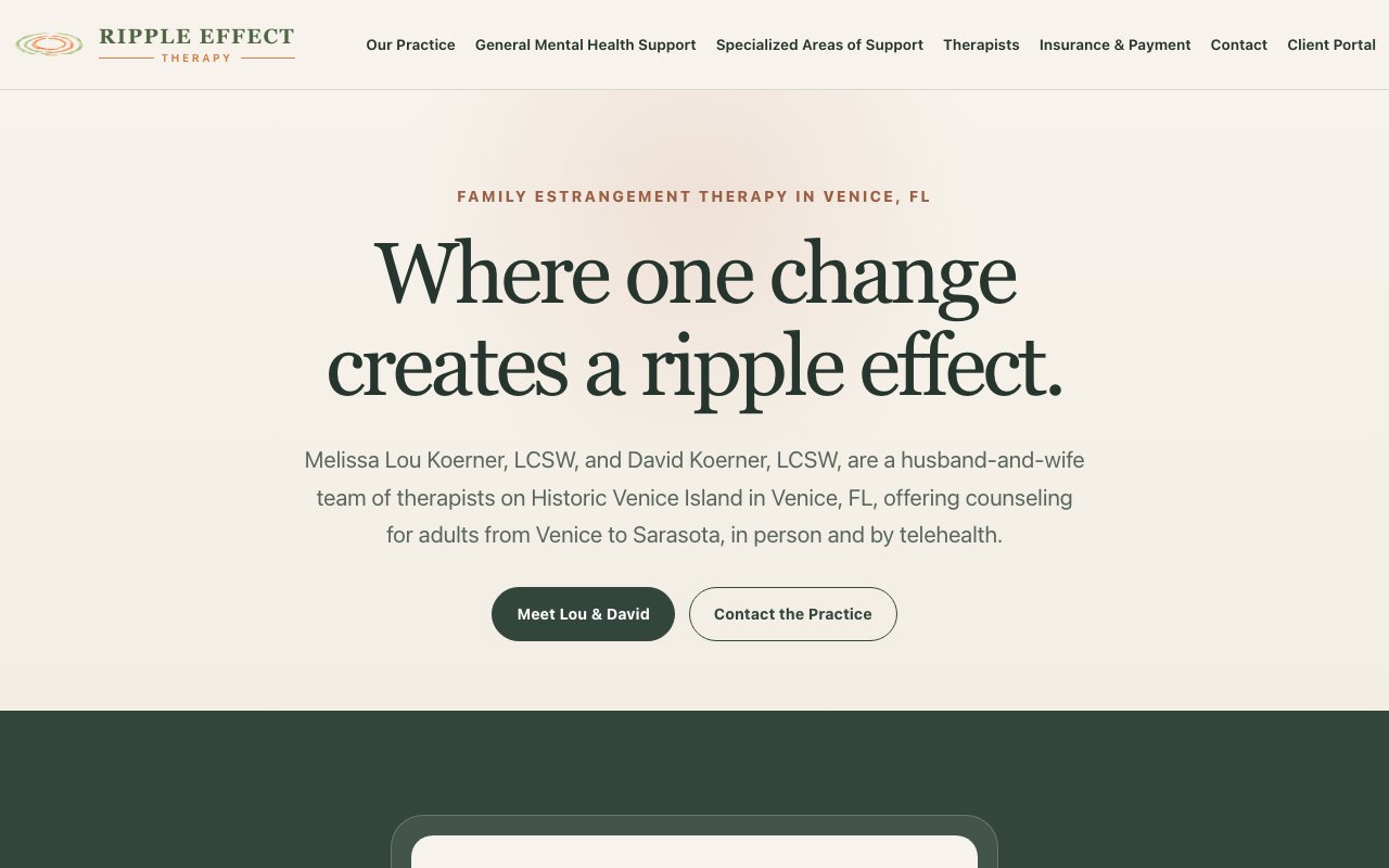 Ripple Effect Therapy homepage